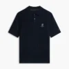 Sweter polo z krótkim rękawem i splotem warkoczowym
