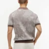 Sweter polo z krótkim rękawem i tropikalnym nadrukiem Sweter polo z krótkim rękawem i tropikalnym nadrukiem