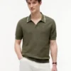 Sweter polo z krótkim rękawem i wykończeniem Sweter polo z krótkim rękawem i wykończeniem