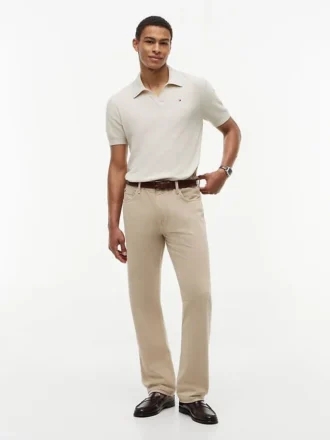 Sweter polo z krótkim rękawem i wykończeniem