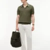 Sweter polo z krótkim rękawem i wykończeniem Sweter polo z krótkim rękawem i wykończeniem