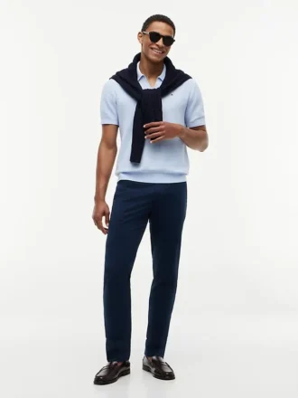 Sweter polo z krótkim rękawem i wykończeniem