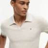 Sweter polo z krótkim rękawem i wykończeniem Sweter polo z krótkim rękawem i wykończeniem