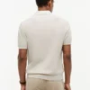 Sweter polo z krótkim rękawem i wykończeniem Sweter polo z krótkim rękawem i wykończeniem
