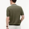 Sweter polo z krótkim rękawem i wykończeniem Sweter polo z krótkim rękawem i wykończeniem