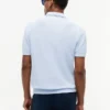 Sweter polo z krótkim rękawem i wykończeniem Sweter polo z krótkim rękawem i wykończeniem