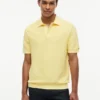 Sweter polo z krótkim rękawem o fakturze waflowej Sweter polo z krótkim rękawem o fakturze waflowej