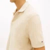 Sweter polo z krótkim rękawem o fakturze waflowej