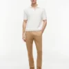 Sweter polo z krótkim rękawem o fakturze waflowej Sweter polo z krótkim rękawem o fakturze waflowej