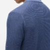 Sweter polo z krótkim rękawem o fakturze waflowej Sweter polo z krótkim rękawem o fakturze waflowej