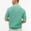 Sweter polo z krótkim rękawem o fakturze waflowej Sweter polo z krótkim rękawem o fakturze waflowej