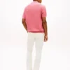 Sweter polo z krótkim rękawem o fakturze waflowej Sweter polo z krótkim rękawem o fakturze waflowej