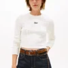 Sweter Tommy Jeans z napisem i splotem warkoczowym Sweter Tommy Jeans z napisem i splotem warkoczowym