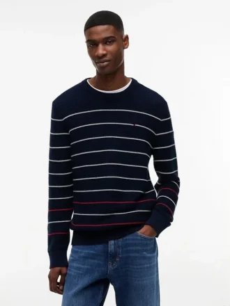 Sweter w paski Tommy Jeans o kroju slim fit
