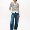 Sweter w paski z dekoltem w serek Sweter w paski z dekoltem w serek