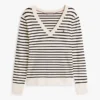 Sweter w paski z dekoltem w serek Sweter w paski z dekoltem w serek