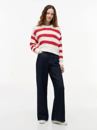 Sweter w paski z dzianiny typu cable knit marki Tommy Jeans
