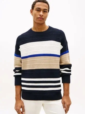 Sweter z blokami kolorystycznymi