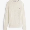 Sweter z dzianiny warkoczowej z wełny jagnięcej Sweter z dzianiny warkoczowej z wełny jagnięcej