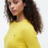 Sweter z krótkim rękawem o splocie warkoczowym Sweter z krótkim rękawem o splocie warkoczowym