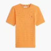 Sweter z krótkim rękawem o splocie warkoczowym Sweter z krótkim rękawem o splocie warkoczowym