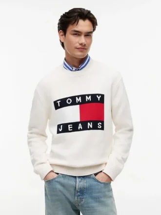 Sweter z okrągłym dekoltem i logo Tommy Jeans