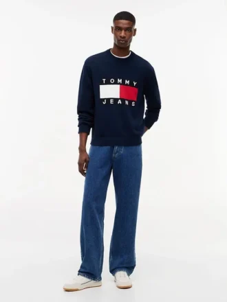 Sweter z okrągłym dekoltem i logo Tommy Jeans