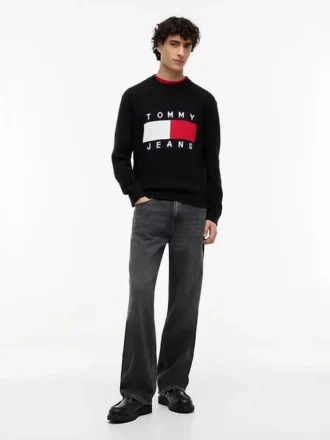Sweter z okrągłym dekoltem i logo Tommy Jeans