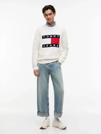 Sweter z okrągłym dekoltem i logo Tommy Jeans