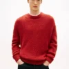 Sweter z okrągłym dekoltem z mieszanki wełny alpaki Sweter z okrągłym dekoltem z mieszanki wełny alpaki