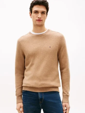 Sweter z wełny jagnięcej z okrągłym dekoltem