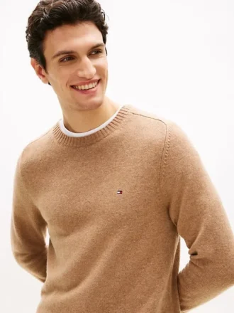 Sweter z wełny jagnięcej z okrągłym dekoltem