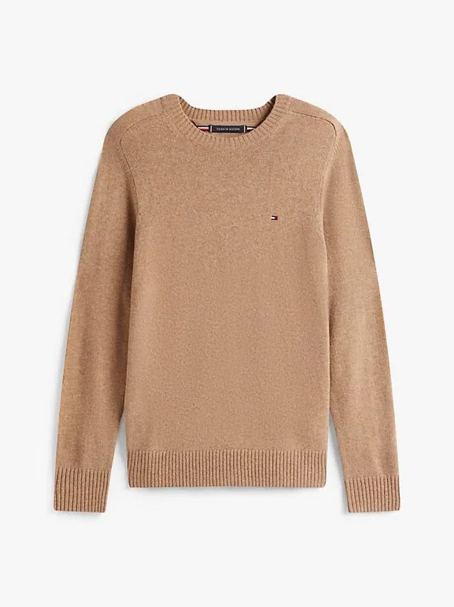 Sweter z wełny jagnięcej z okrągłym dekoltem Sweter z wełny jagnięcej z okrągłym dekoltem