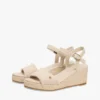 Tkane sandały na koturnie w stylu espadryli Tkane sandały na koturnie w stylu espadryli