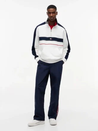 Tommy Jeans Bluza z zamkiem 1/4 i kontrastowymi wstawkami
