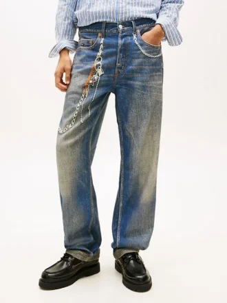Tommy Jeans Jeansy o luźnym kroju z nadrukiem łańcuchów Tommy Jeans Jeansy o luźnym kroju z nadrukiem łańcuchów