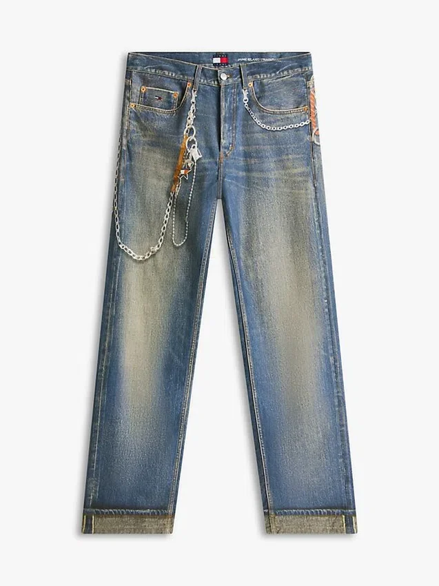 Tommy Jeans Jeansy o luźnym kroju z nadrukiem łańcuchów Tommy Jeans Jeansy o luźnym kroju z nadrukiem łańcuchów