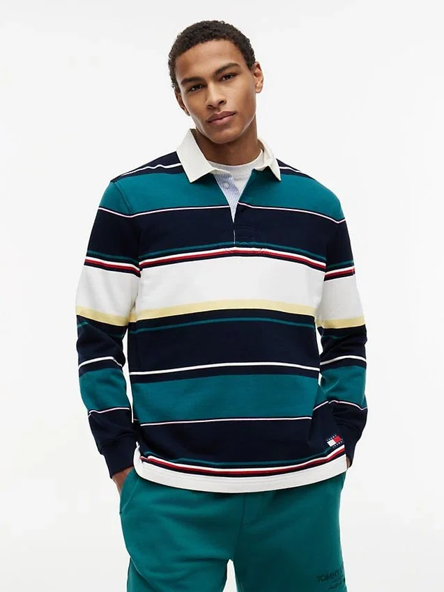 Tommy Jeans Luźna koszulka polo w paski w stylu rugby Tommy Jeans Luźna koszulka polo w paski w stylu rugby