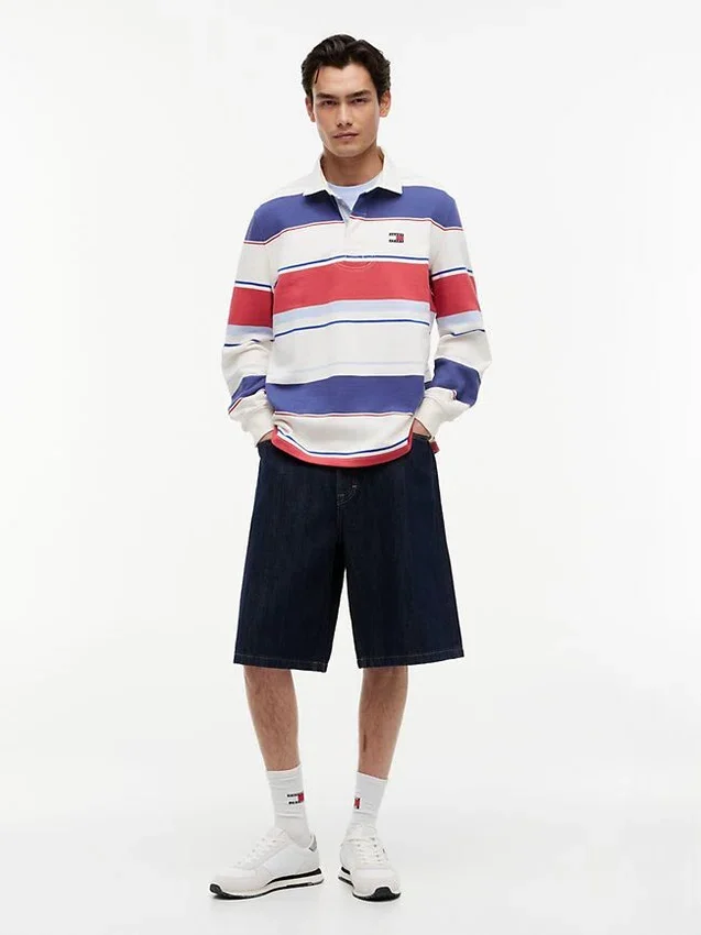 Tommy Jeans Luźna koszulka polo w paski w stylu rugby Tommy Jeans Luźna koszulka polo w paski w stylu rugby