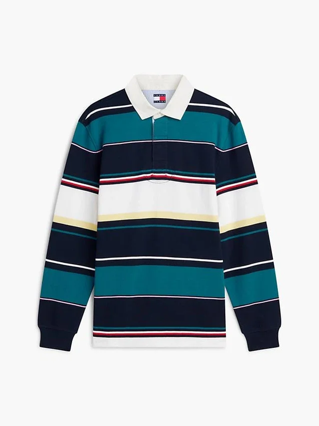Tommy Jeans Luźna koszulka polo w paski w stylu rugby Tommy Jeans Luźna koszulka polo w paski w stylu rugby