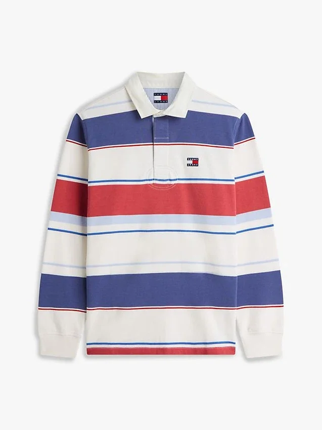 Tommy Jeans Luźna koszulka polo w paski w stylu rugby Tommy Jeans Luźna koszulka polo w paski w stylu rugby