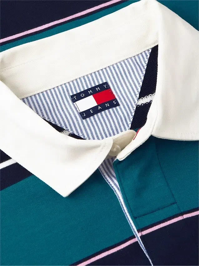 Tommy Jeans Luźna koszulka polo w paski w stylu rugby Tommy Jeans Luźna koszulka polo w paski w stylu rugby