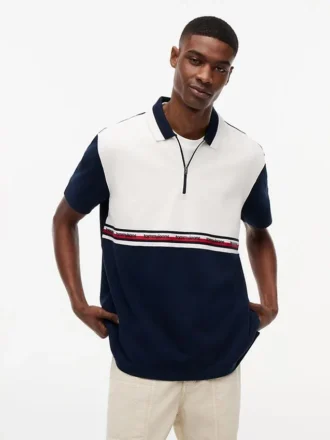 Tommy Jeans Luźna koszulka polo z zamkiem 1/4 Tommy Jeans Luźna koszulka polo z zamkiem 1/4