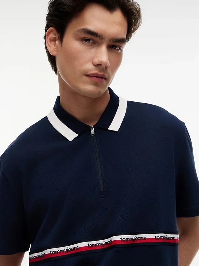 Tommy Jeans Luźna koszulka polo z zamkiem 1/4 Tommy Jeans Luźna koszulka polo z zamkiem 1/4