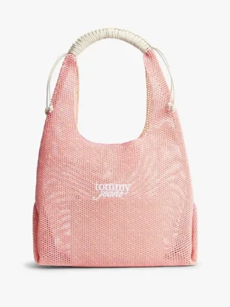 Tommy Jeans Luźna torebka na ramię z szydełkowego materiału Tommy Jeans Luźna torebka na ramię z szydełkowego materiału