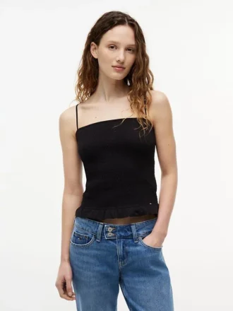 Tommy Jeans – obcisły top z marszczeniem