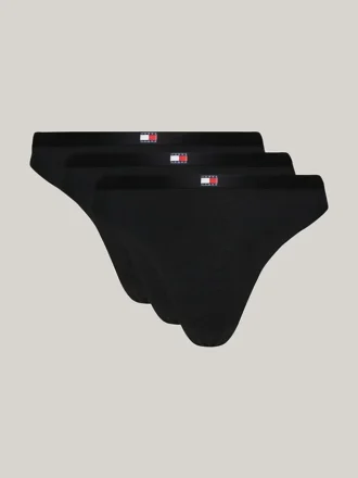 Tommy Jeans Stringi z logo flagi, zestaw 3 szt. Tommy Jeans Stringi z logo flagi, zestaw 3 szt.