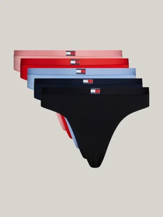 Tommy Jeans Stringi z logo flagi, zestaw 5 sztuk Tommy Jeans Stringi z logo flagi, zestaw 5 sztuk