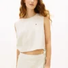 Tommy Jeans Top z mieszanki lnu wiązany z boku Tommy Jeans Top z mieszanki lnu wiązany z boku