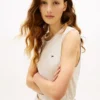 Tommy Jeans Top z mieszanki lnu wiązany z boku Tommy Jeans Top z mieszanki lnu wiązany z boku